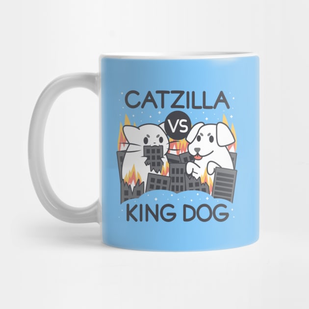 Catzilla vs King dog by Domichan